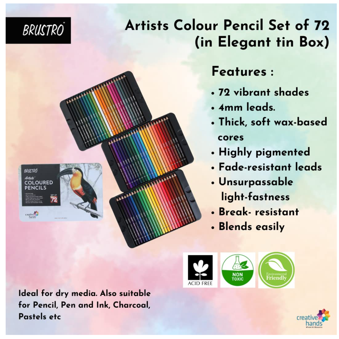 Brustro Coloured Pencils - 72 Shades Set