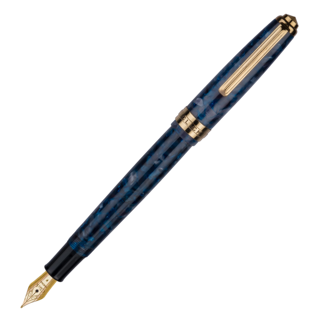 Click Falcon Premium Acrylic Fountain Pen Flashy Blue