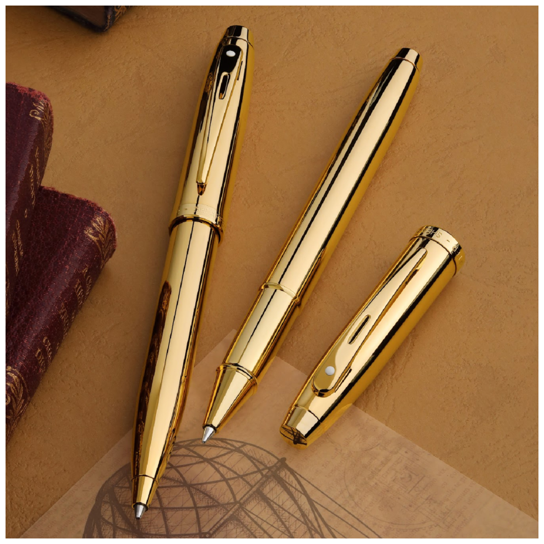 Sheaffer 100 Glossy PVD Gold Roller Pen