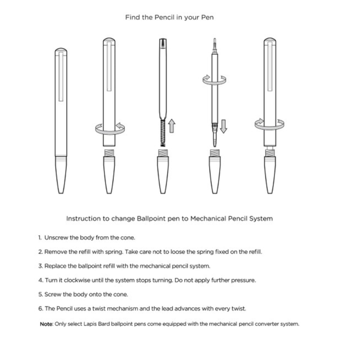 Lapis Bard Contemporary Torque Hickory Ball Pen (Also Convertible to Pencil)