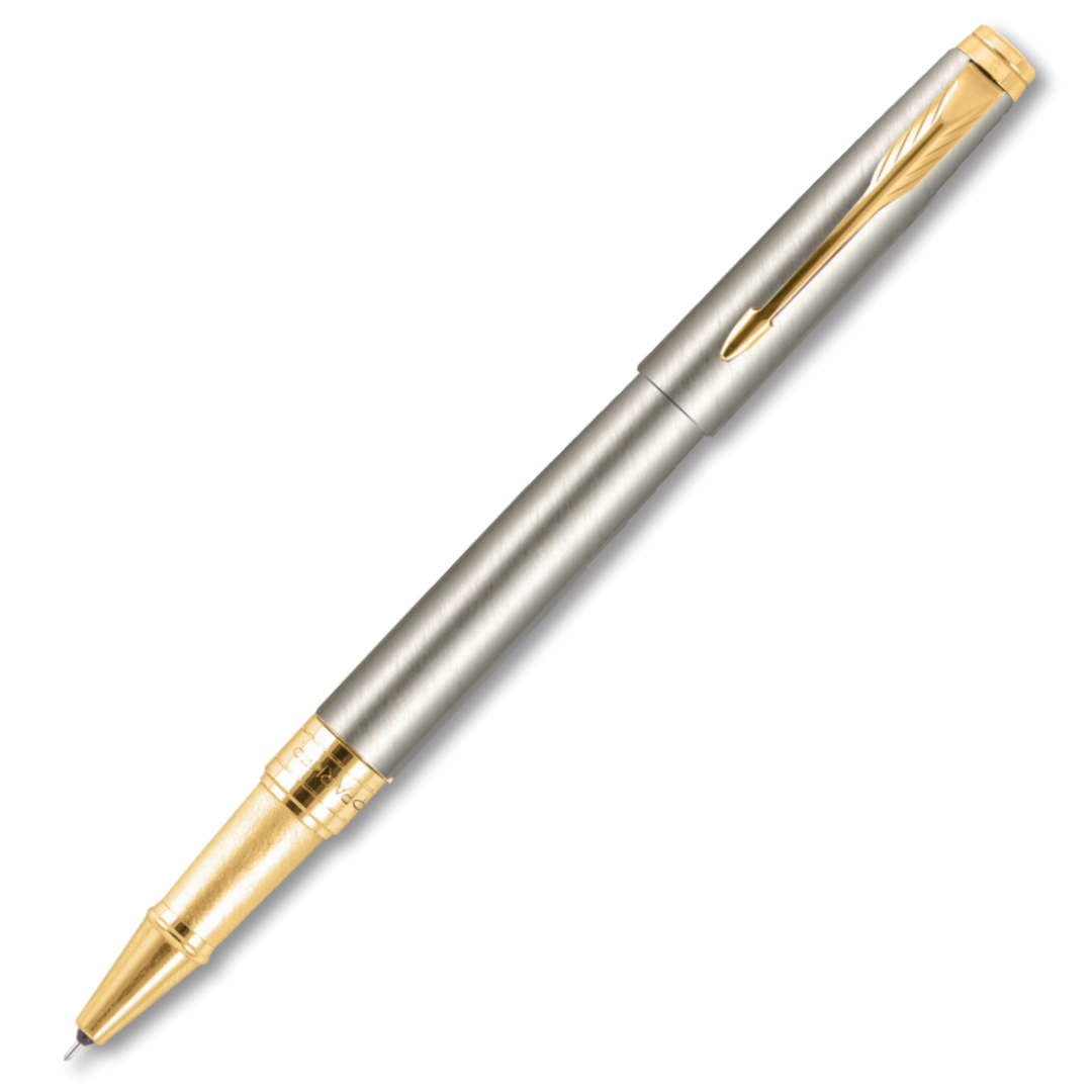 Parker Aster Brushed Metal Gold Trim Roller Pen