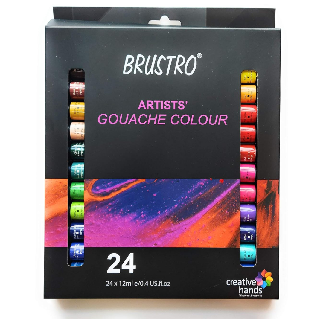 Brustro Gouache Colour 24 Shades Set (12ml Each Colour)