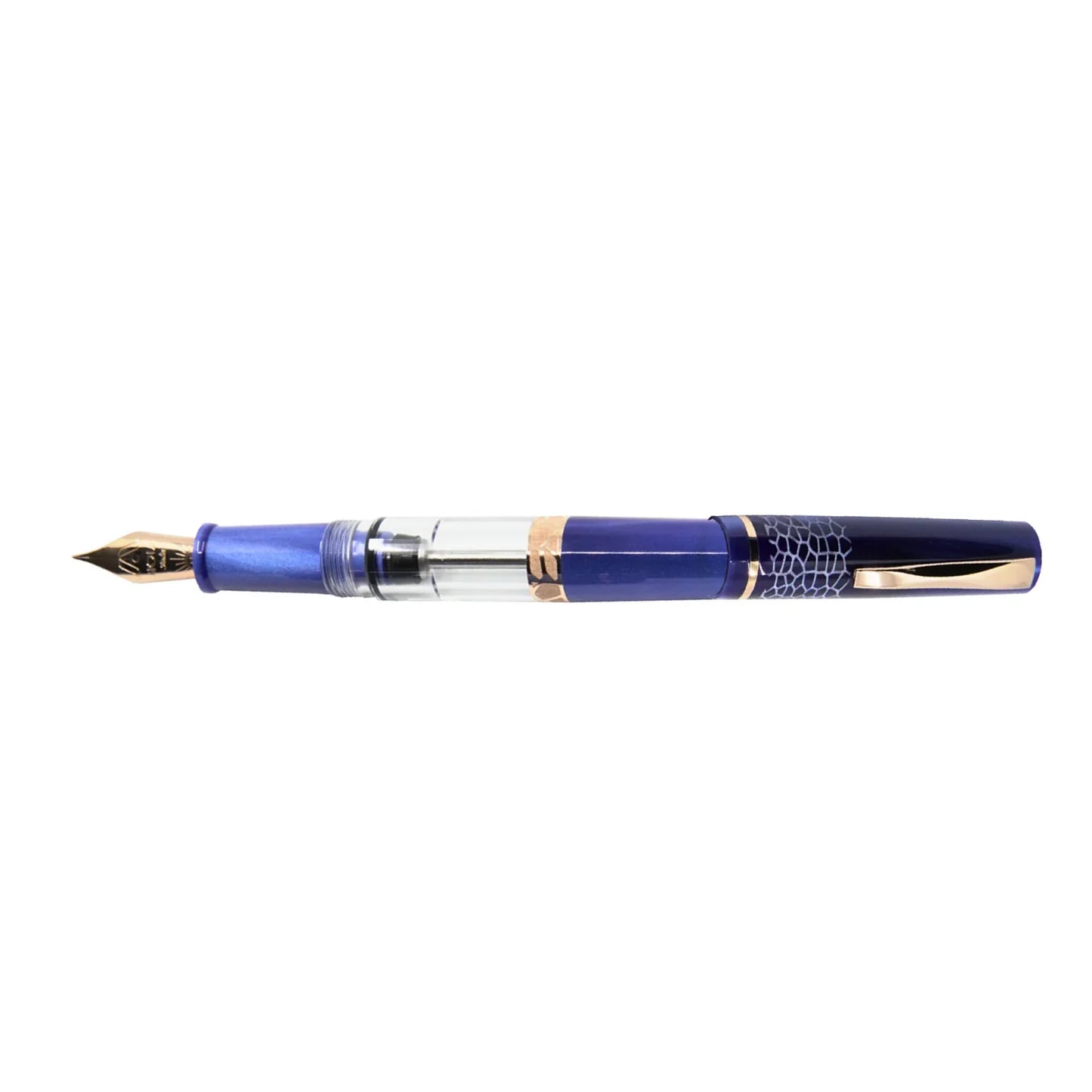 GIOIA Luminosa Blue Fountain Pen - Rose Gold Trim