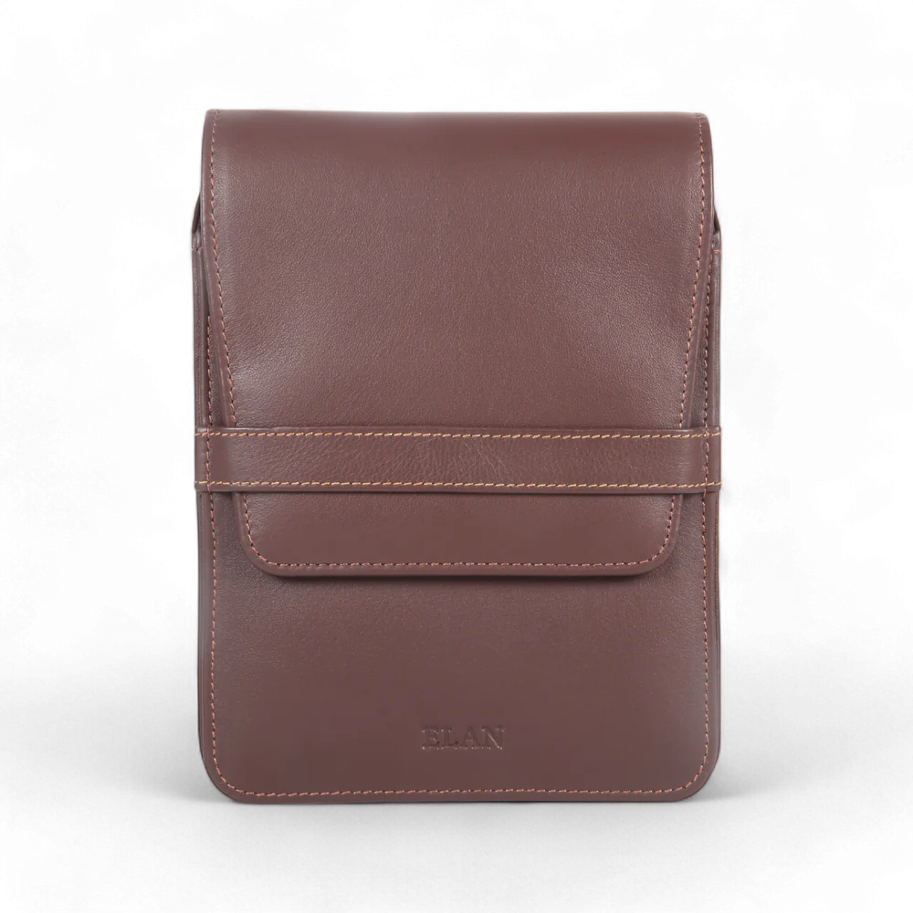 Elan 6 Pen Case Brown - Leather