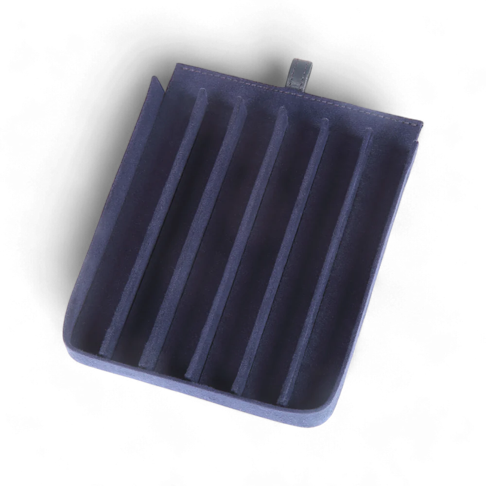 Elan 6 Pen Case Blue - Leather
