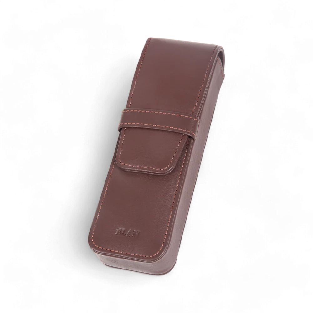 Elan 2 Pen Case Brown - Leather
