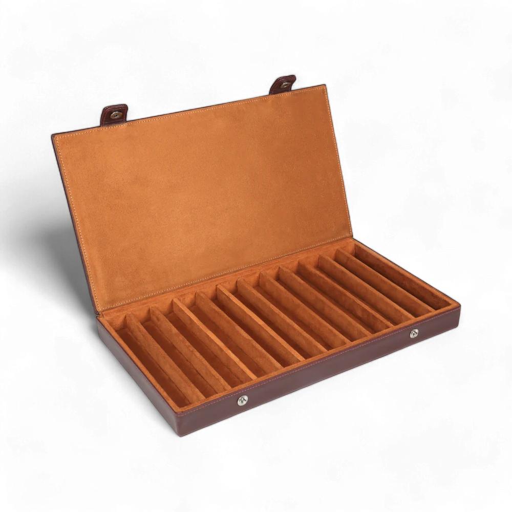 Elan 12 Pen Case Brown - PU Foam (Non Leather)