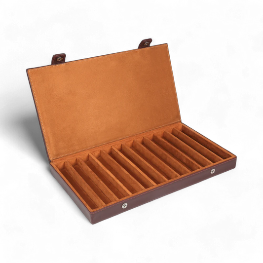 Elan 12 Pen Case Brown - PU Foam (Non Leather)