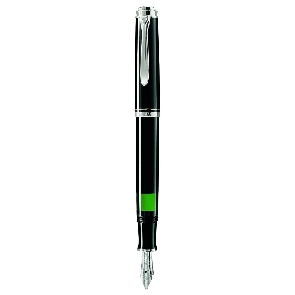 Pelikan Souveran M405 Black Fountain Pen (Chrome Trims)