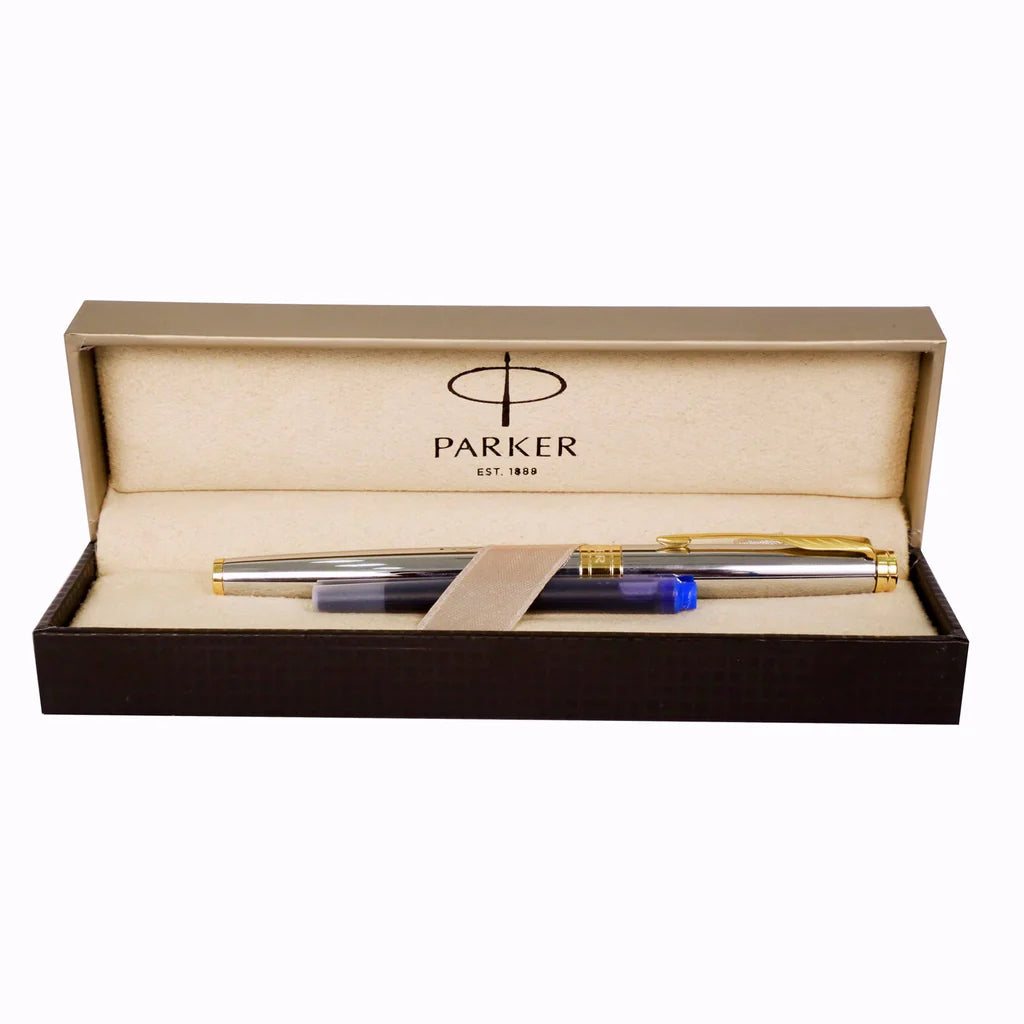Parker Aster Shiny Chrome GT Fountain Pen - Medium Nib