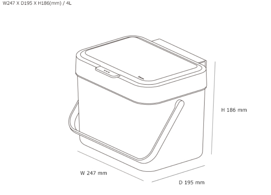 Litem Hanging Food Waste Bin with Basket-Ivory