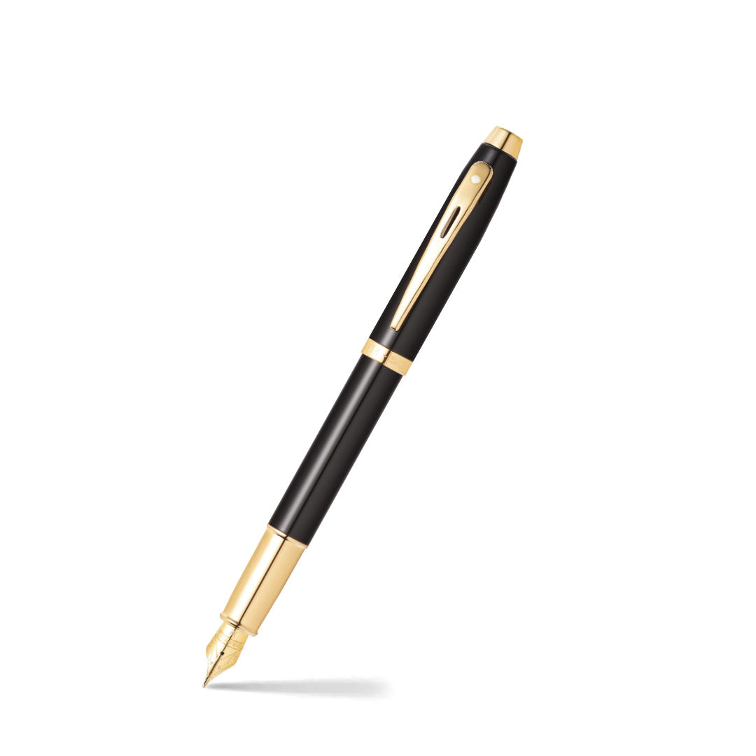 Sheaffer 100 Glossy Black GT Fountain Pen - Medium Nib