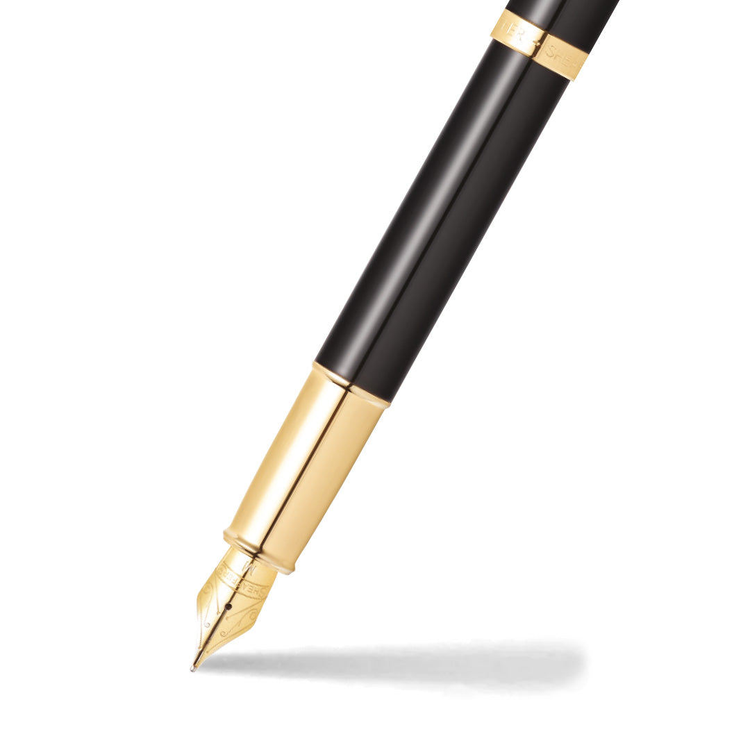 Sheaffer 100 Glossy Black GT Fountain Pen - Medium Nib