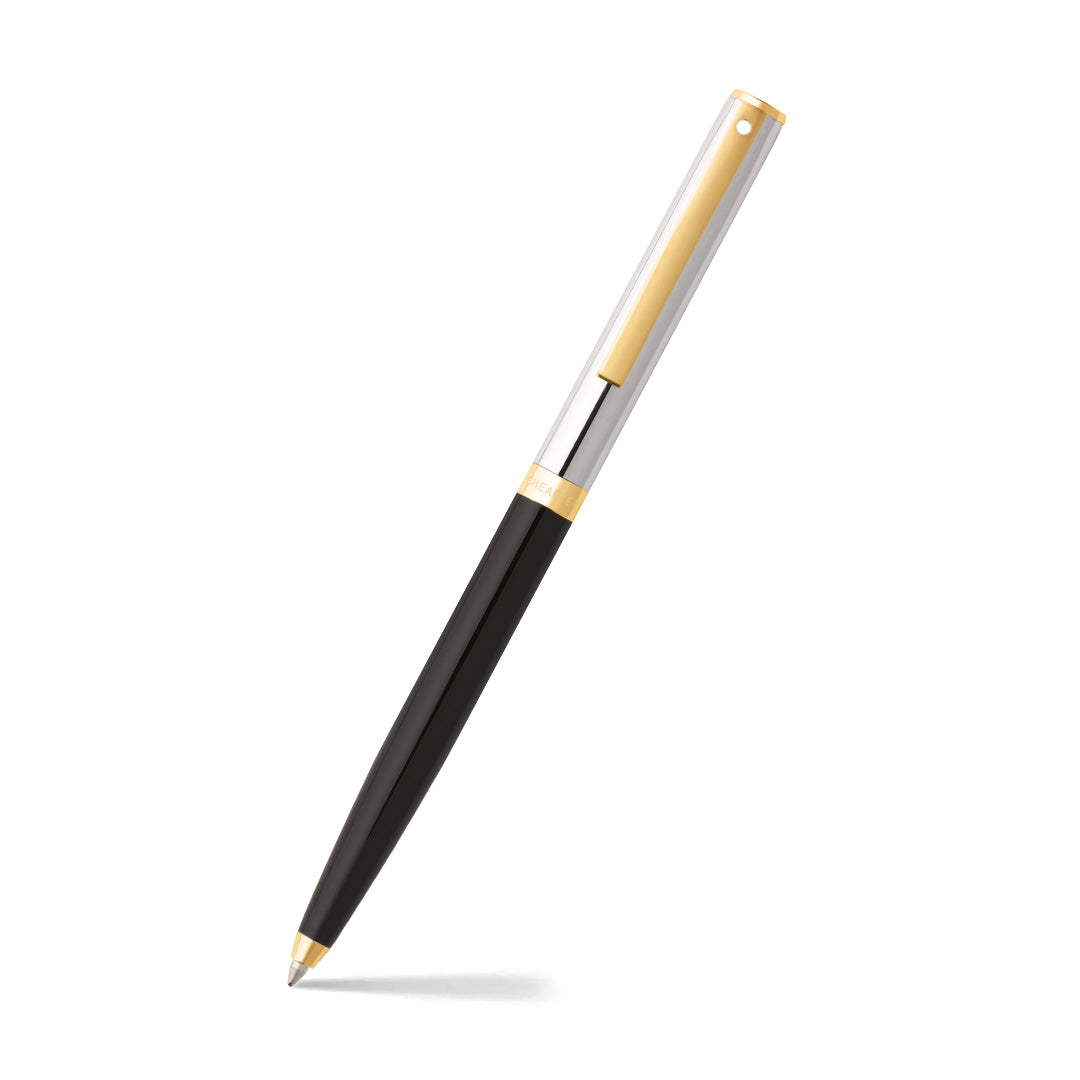 Sheaffer Sagaris Gloss Black Barrel With Chrome Top & Gold Trims Ball Pen