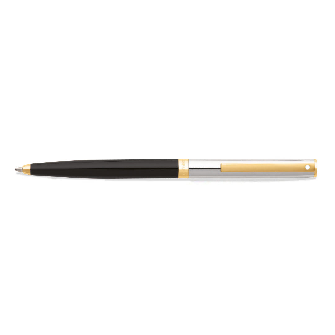 Sheaffer Sagaris Gloss Black Barrel With Chrome Top & Gold Trims Ball Pen