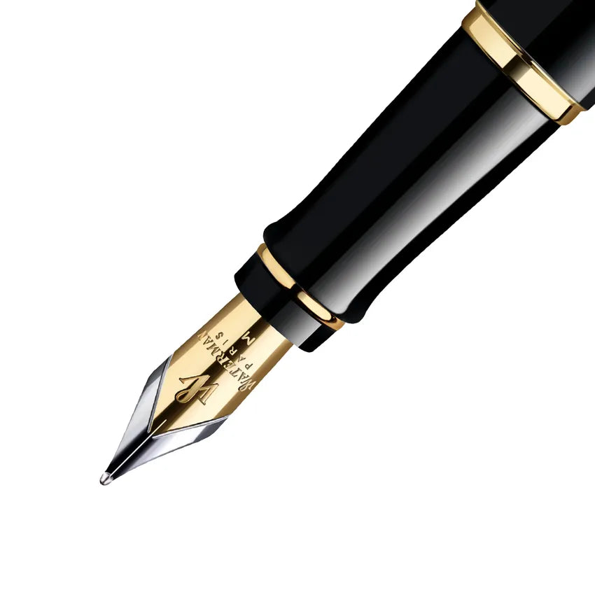 Waterman Expert Black Gold Fountain Pen - Medium Nib