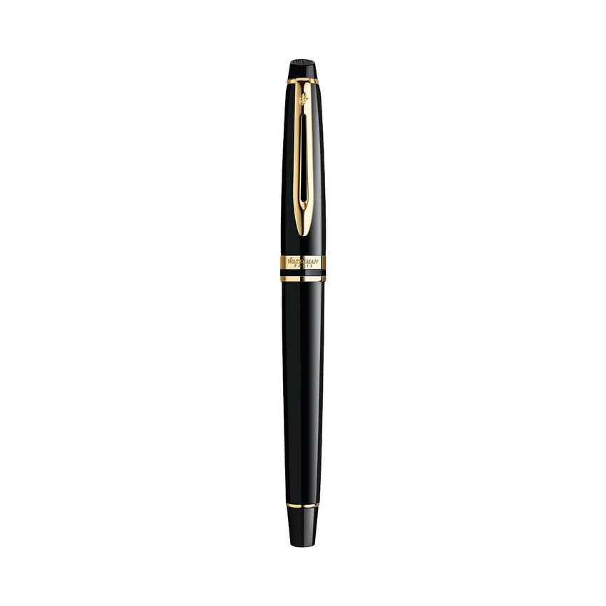 Waterman Expert Black Gold Fountain Pen - Medium Nib