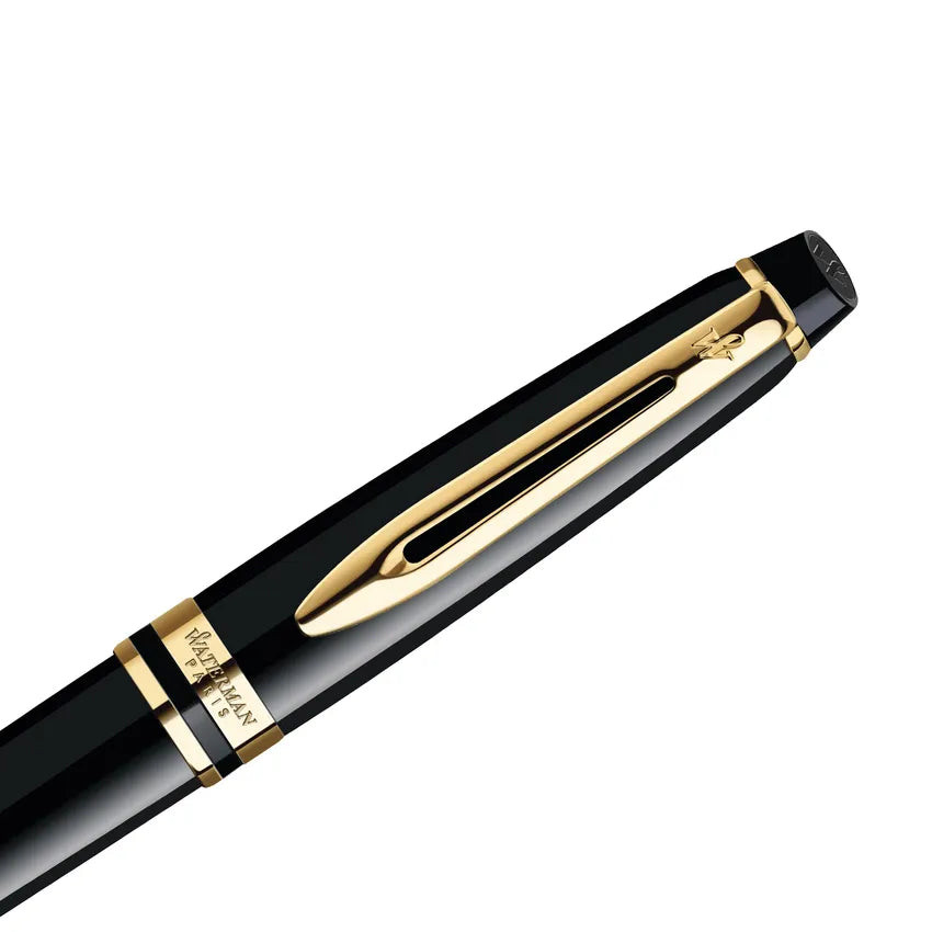 Waterman Expert Black Gold Fountain Pen - Medium Nib