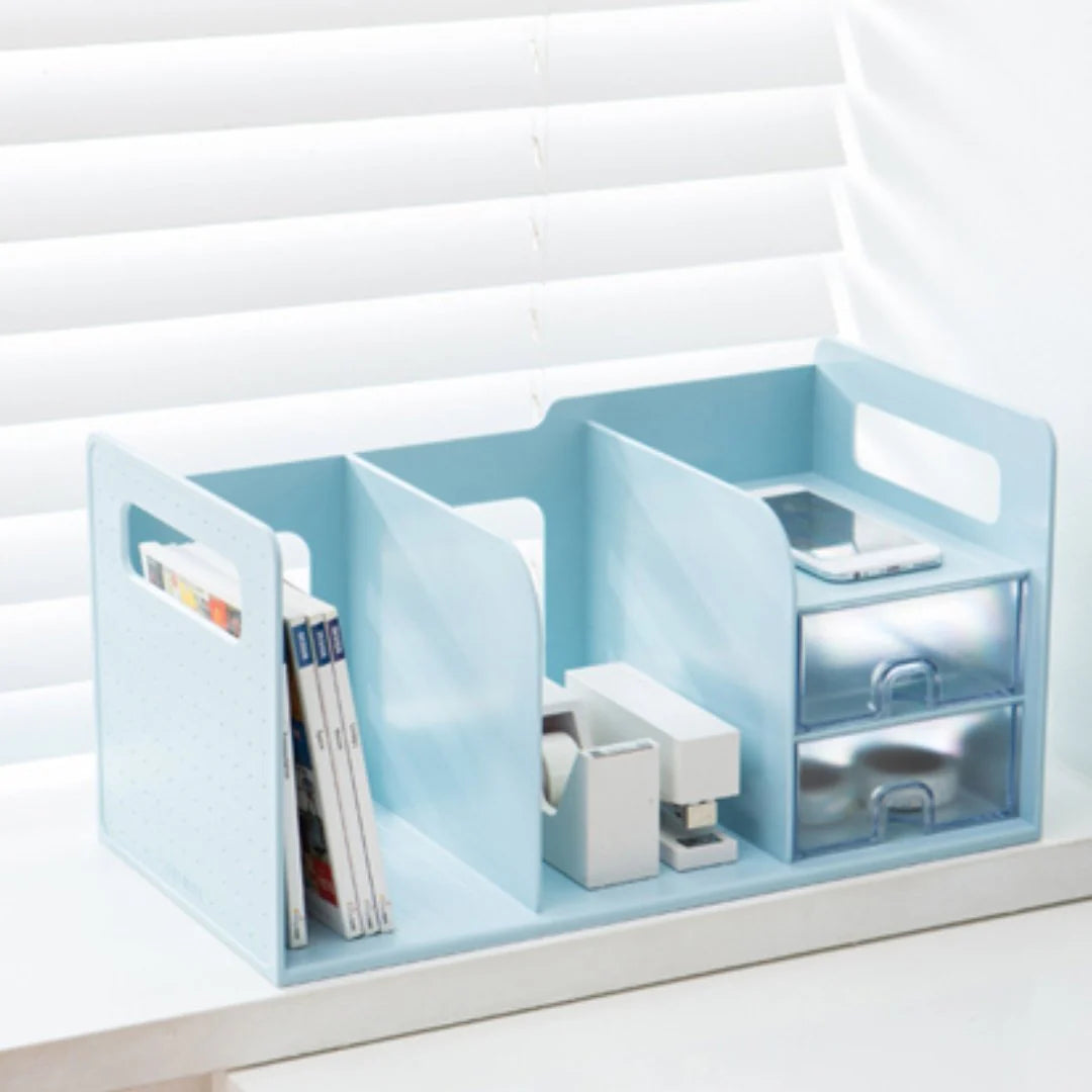 Litem Book Rack With Drawers - Mint