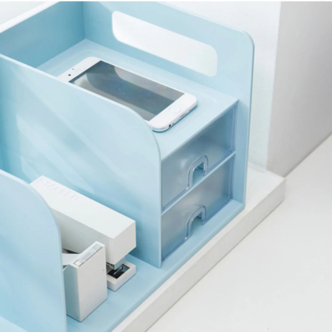 Litem Book Rack With Drawers - Mint