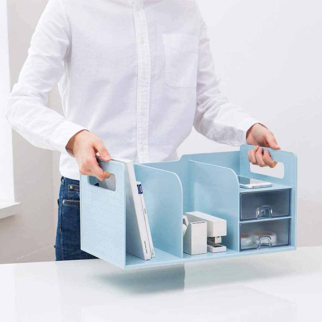 Litem Book Rack With Drawers - Mint