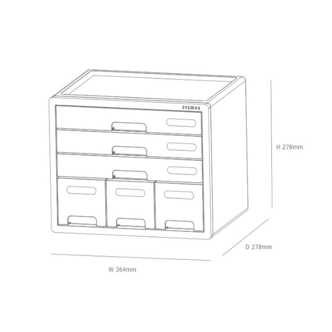 Sysmax | Combo File Cabinet| 6 Drawers| Organizer | White