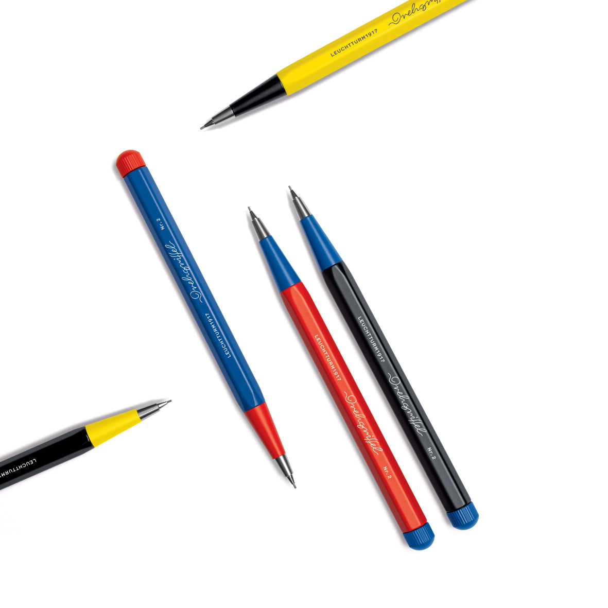 LEUCHTTURM1917 0.7mm Mechanical Clutch Pencil | Graphite HB Lead | Drehgriffel No. 2 | Bauhaus Edition | Black/Royal Blue
