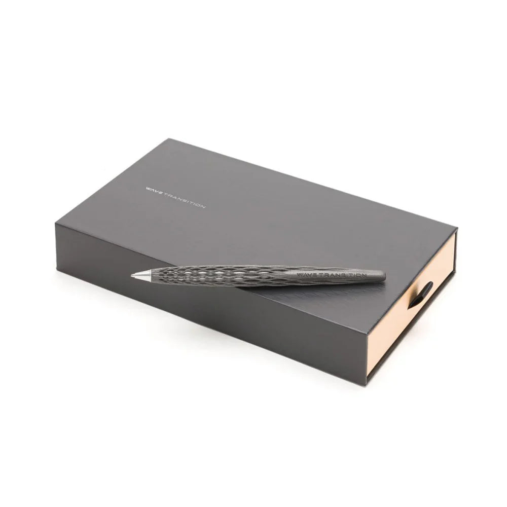 Pininfarina Forever Wave Ballpoint Pen with Maple Wood Base – Black