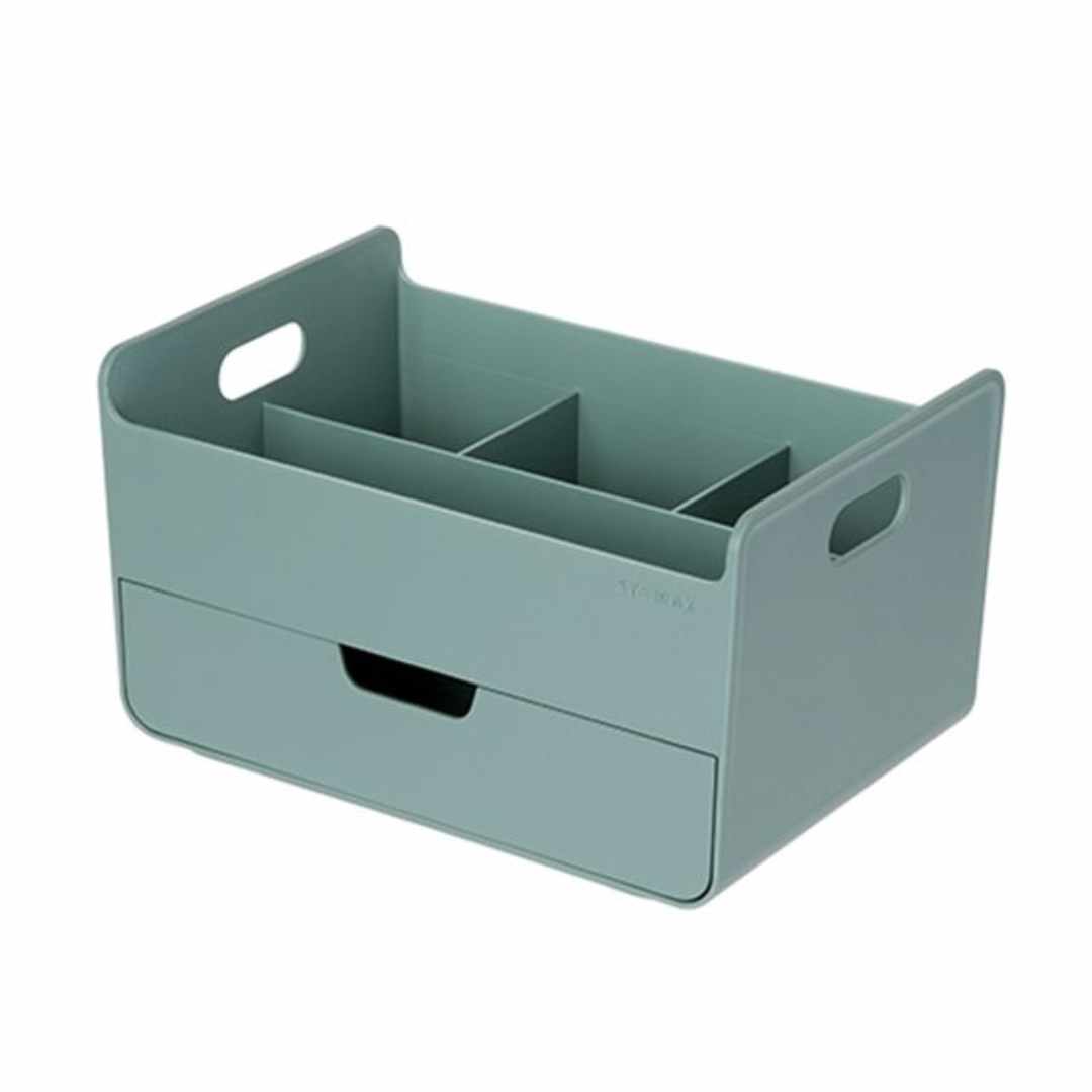 Sysmax | Combo Desk Organizer with 4Compartments | 1 Drawer | Cobalt Green