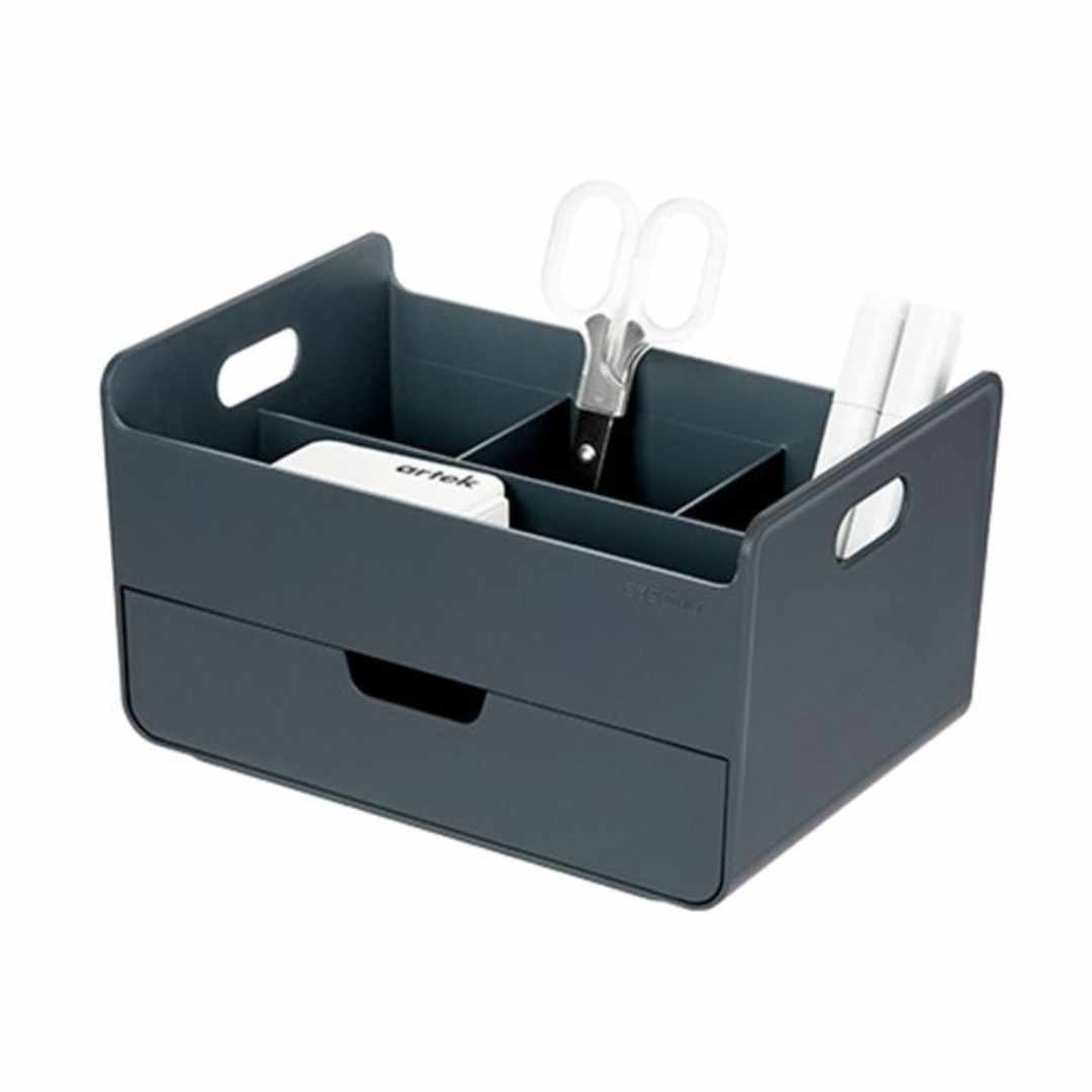 Sysmax | Combo Desk Organizer with 4Compartments | 1 Drawer | Prussian Blue