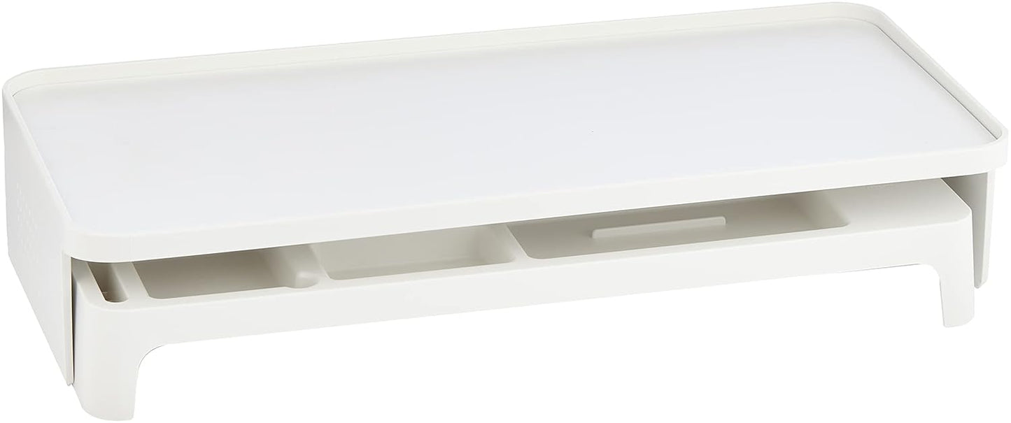 LITEM Desktop Monitor & Computer Stand with Organizer – White - penpencilink