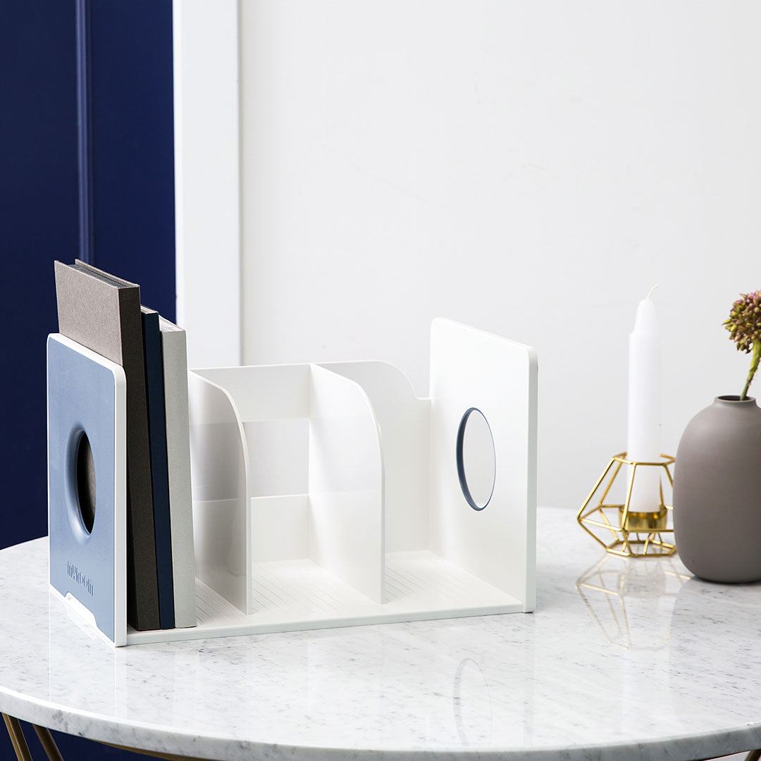 Litem | Book Rack with 3 Compartments | Organiser | Cool Grey | My Room