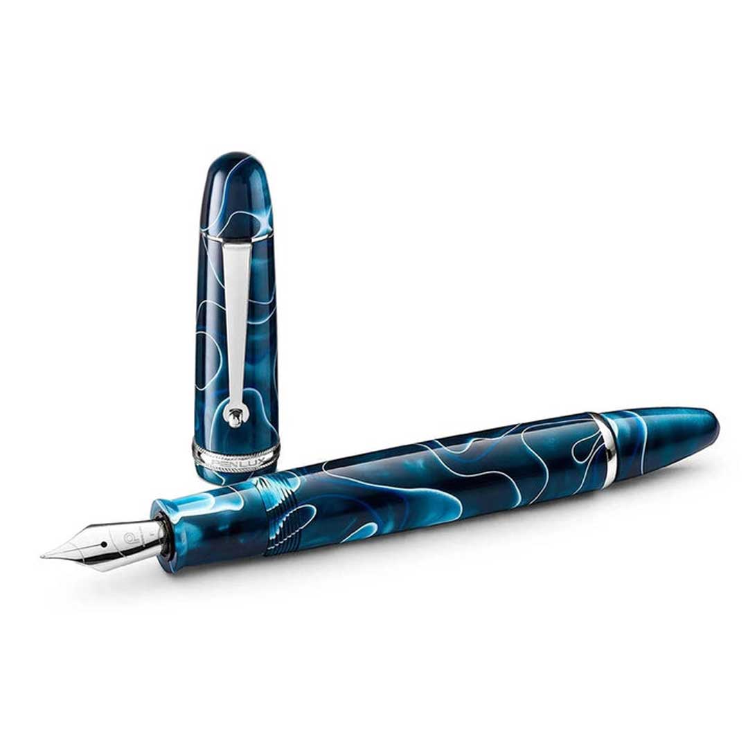 Penlux Masterpiece Grande Blue Swirl Fountain Pen