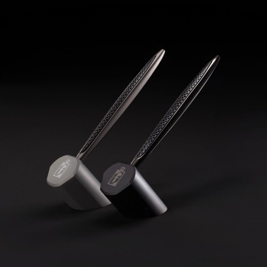 Pininfarina | Cambiano Transitions | Titanium Ethergraf Tip Pencil | Inclined Desk Stand