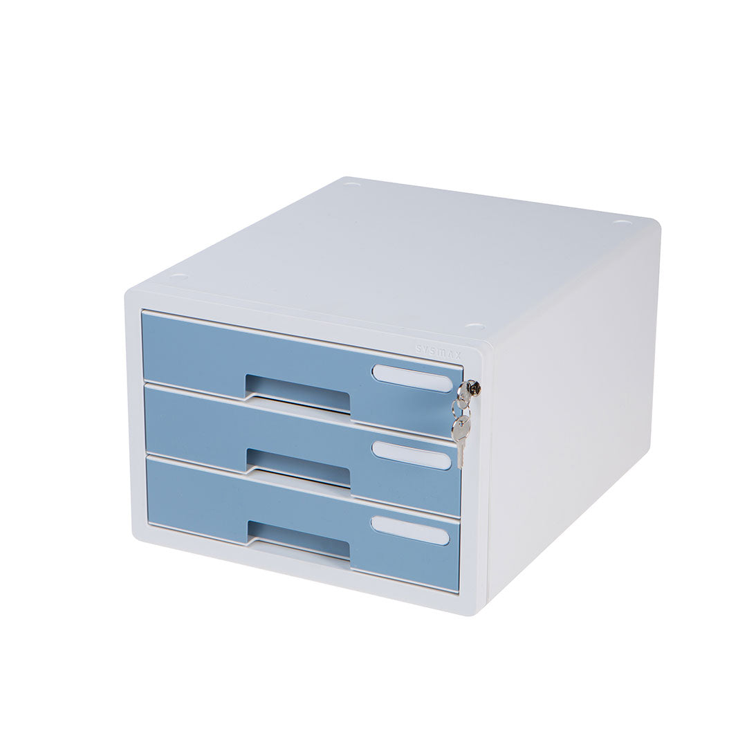 Sysmax | Lockable File Cabinet | 3 Drawers | Mint | Deluxe Color | For Office School & Hospital