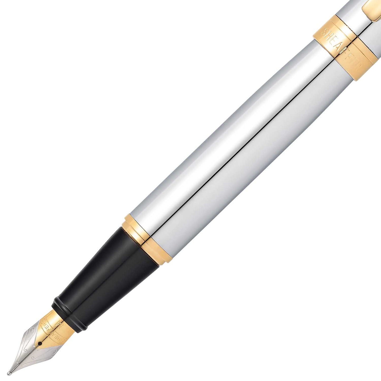 Sheaffer 300 Chrome Gold Fountain Pen - Medium Nib
