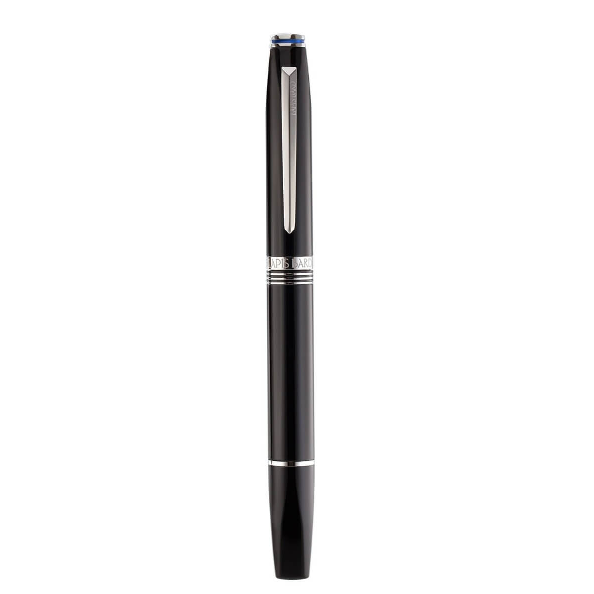 Lapis Bard Contemporary Black with Chrome Trim Fountain Pen - Medium Nib