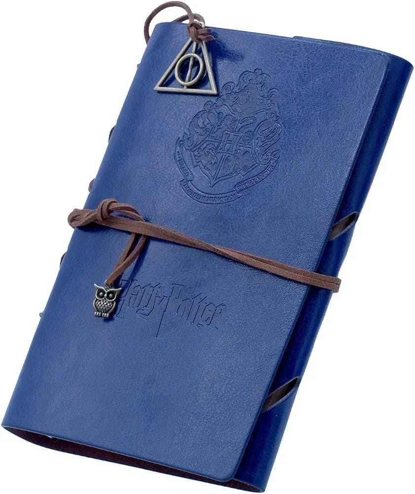 Harry Potter Themed Vintage-Style Leather Journal - Blue
