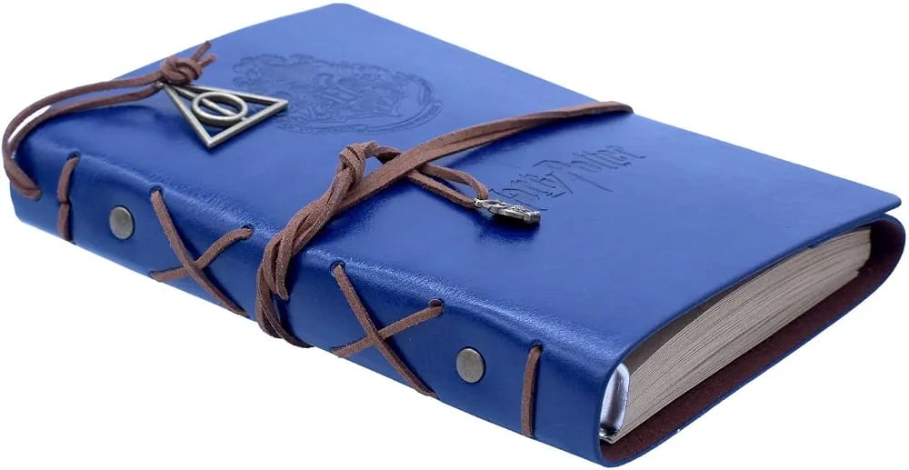 Harry Potter Themed Vintage-Style Leather Journal - Blue