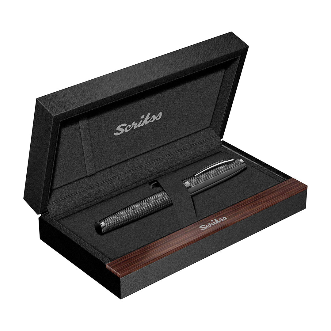 Scrikss Oscar 390 Medium Nib Fountain Pen - Matt Black