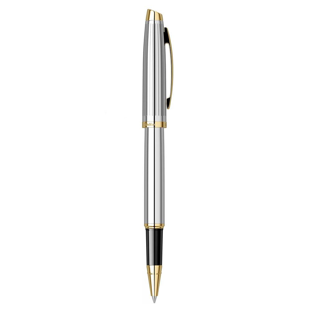 Scrikss Oscar 39 Rollerball Pen in Chrome Gold trim