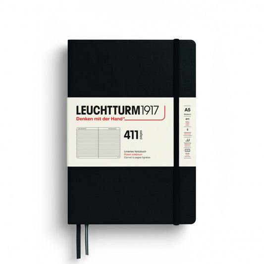 LEUCHTTURM1917 RULED NOTEBOOK-A5(411) - BLACK