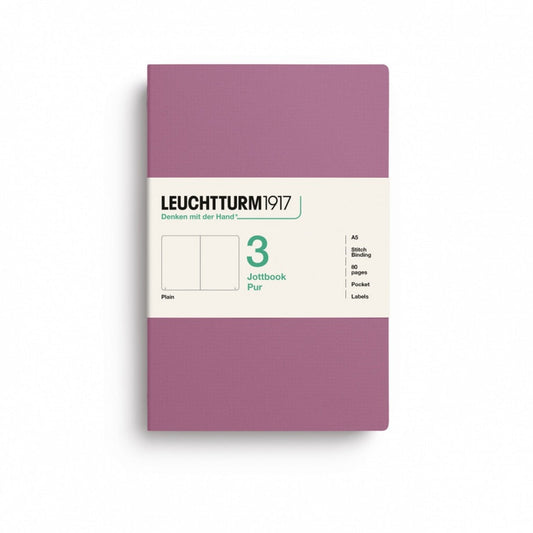 Leuchtturm1917 Jottbook A5 (80 Pages) 3-Piece Set Plain - Cherry