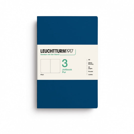 Leuchtturm1917 Jottbook A5 (80 Pages) 3-Piece Set Plain - Indigo