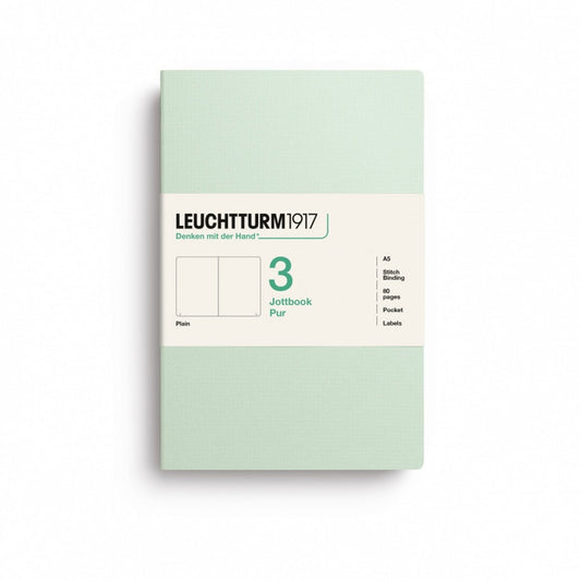 Leuchtturm1917 Jottbook A5 (80 Pages) 3-Piece Set Plain - Mint Green