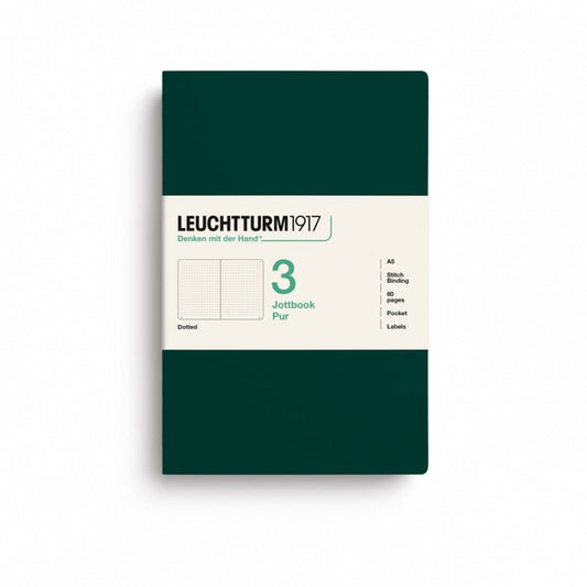 Leuchtturm1917 Jottbook A5 (80 Pages) 3-Piece Set Dotted - Forest Green