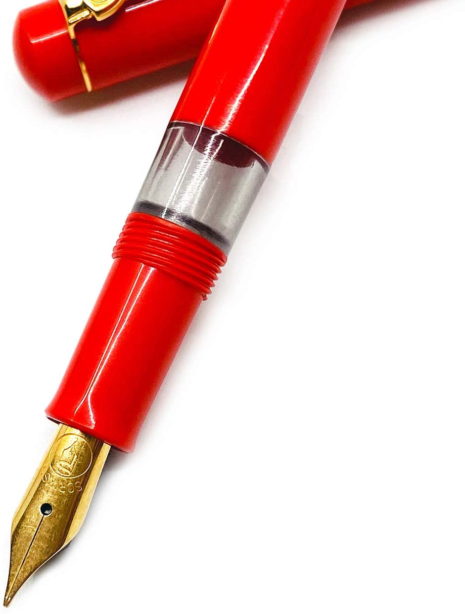 Scrikss 419 Medium Nib Fountain Pen - Red GT