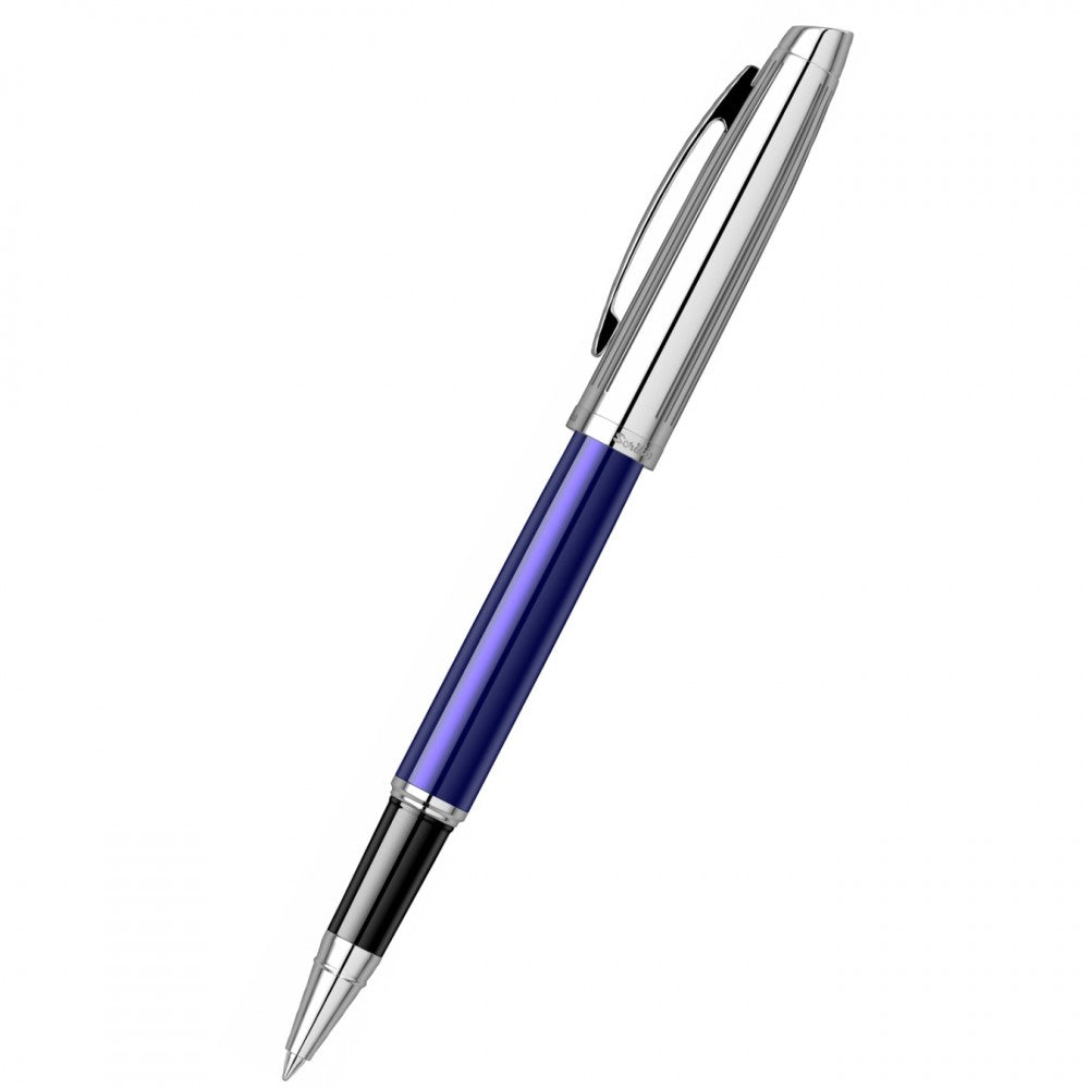 Scrikss Oscar 39 Rollerball Pen - Blue Chrome CT