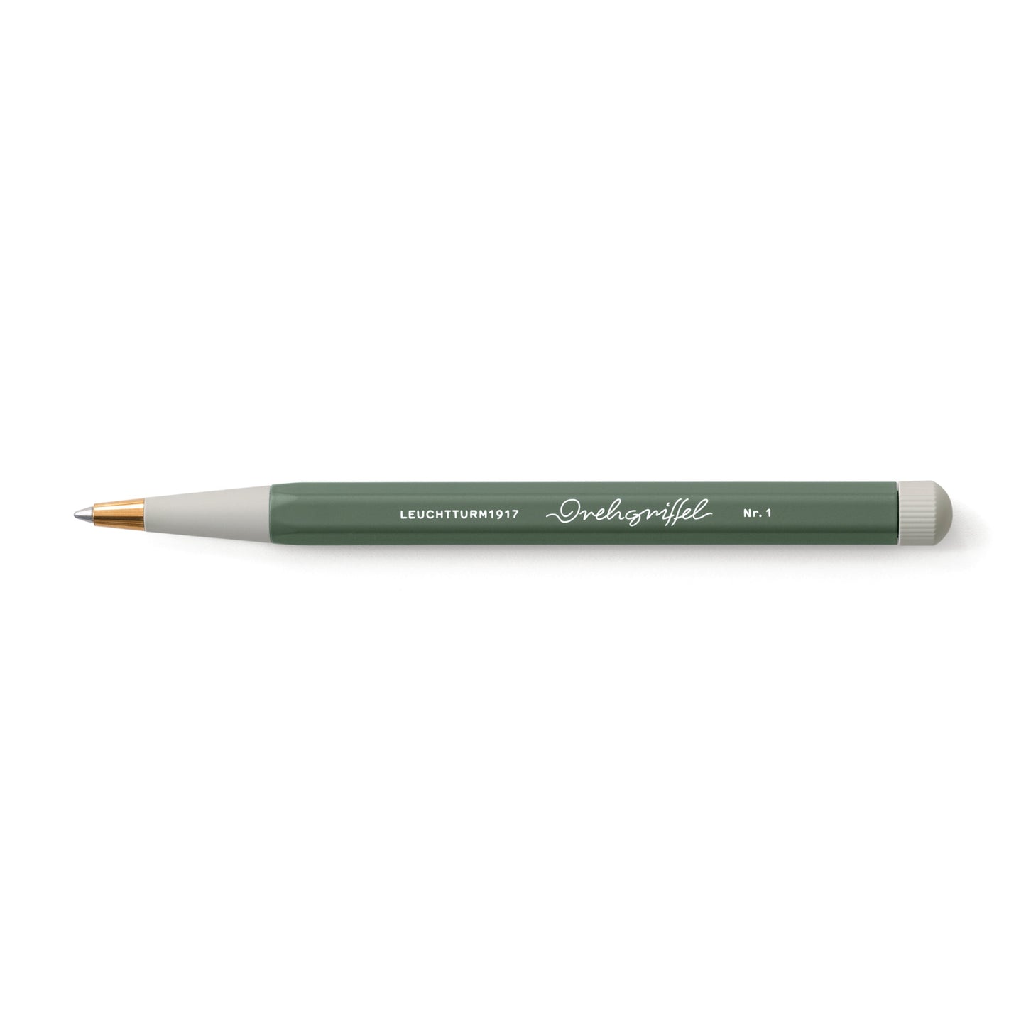 LEUCHTTURM1917 Ball Point Pen with Royal Blue Ink | Drehgriffel No. 1 | Olive Green | Twist Mechanism