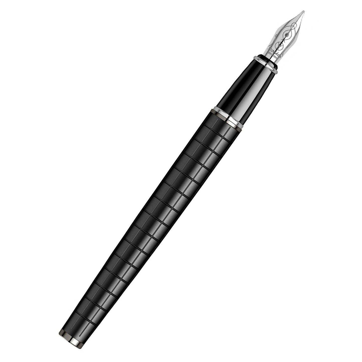 Scrikss Honour 38 Medium nib Fountain Pen in Matte Black on white background